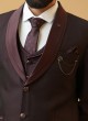 Party Wear Imported Fabric Wine Color Suit